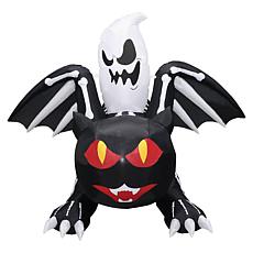 Haunted Hill Farm 5' Tall Pre-lit Inflatable Black Cat Bat and Ghost