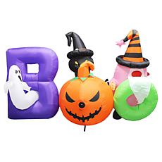 Haunted Hill Farm 5' Tall Pre-lit Musical Inflatable Boo Sign