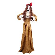 Haunted Hill Farm 5.4-Ft.Standing Pop-Up Creepy Lady Animatronic