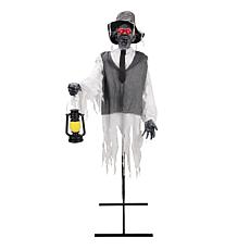 Haunted Hill Farm 5.9-Ft. Animated Zombie Animatronic with Lantern