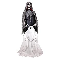 Haunted Hill Farm 5.9-Ft. Standing Animated Reaper with Ghost Anima...