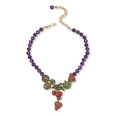 Heidi Daus Captivating Strawberry Pavé Crystal Beaded Drop Necklace