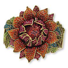 Heidi Daus Late Bloomer Floral Multicolor Cuff Bangle Bracelet