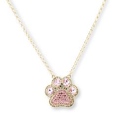 Heidi Daus Pretty Paw Print Crystal Goldtone Drop Necklace