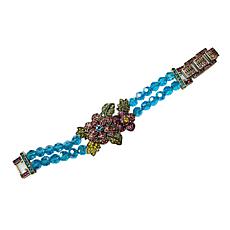 Heidi Daus Pretty Polly Crystal Parrot Beaded Station Bracelet