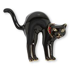 Heidi Daus Scaredy Cat Enamel and Crystal Pin