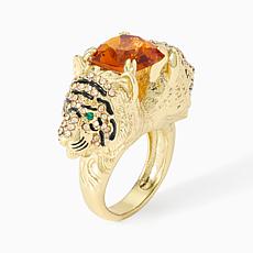 Heidi Daus Sultry Striped Crystal-Accented Tiger Ring