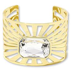 Heidi Daus Sunray Goldtone Octagonal Stone Cuff Bracelet