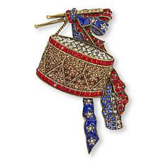 Heidi Daus The Beat Goes On Crystal and Enamel Americana Drum Pin