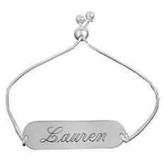 Heights Jewelers Sterling Silver Personalized Bar Adjustable Bracelet