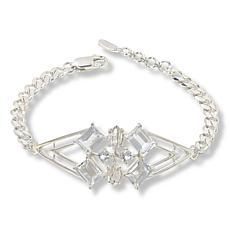 Herkimer Mines "Diamond" Quartz Multi-Shape Stone Cuban-Link Bracelet