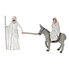 Holy Family with Donkey and Baby Figurines