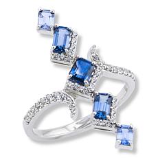 House of Ellure Blue Ombré Sapphire and White Zircon Ring