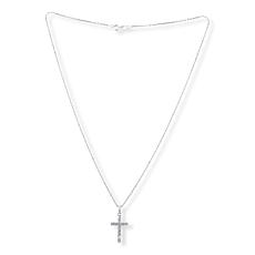 House of Ellure Sterling Silver Choice of Sapphire Cross Necklace