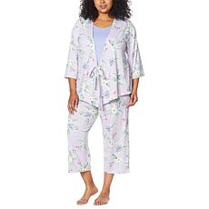 HUE 3-piece Floral-Print Pajama Set
