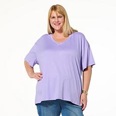 HUE All-Day Comfy Knit Oversized Boyfriend Tee