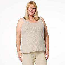 HUE Marled Ribbed Knit Tank Top