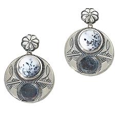 Humanly Krafted Sterling Silver Dendritic Opal Drop Earrings
