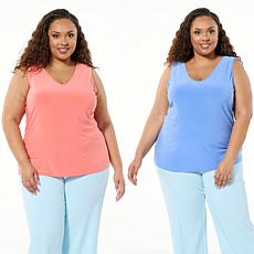 IMAN Global Chic 2-pack of Reversible Solid Stretch Knit Tank Tops
