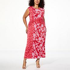 IMAN Global Chic Cap-Sleeve Draped Detail Dress