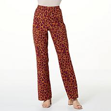 IMAN Global Chic Printed Flare Leg Pull-On Pant