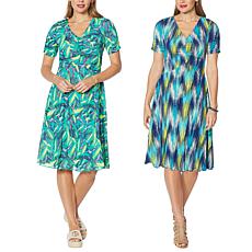 IMAN Global Chic Reversible Short-Sleeve Dress