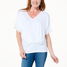 IMAN Global Draped V-neck Top