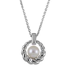Imperial Pearls 6.5-7mm Cultured Freshwater Pearl Twist Frame Necklace