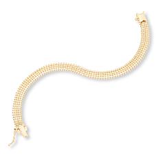 Imperial Silver 4-Row Sterling Silver Diamond-Cut Wheat Chain Bracelet