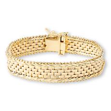 Imperial Silver Basket Weave Diamond-Cut Bracelet