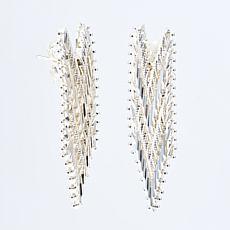 Imperial Silver Chevron Design Diamond-Cut Earrings