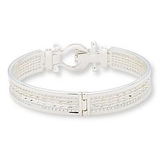 Imperial Silver Diamond-Cut Wheat Chain Bangle Bracelet