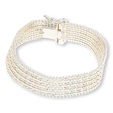 Imperial Silver Diamond-Cut Wheat Pattern 8-Row Bracelet