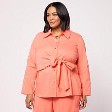 In Earnest by Byron Lars Oxford Tie-Front Shirt
