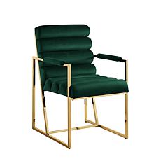 Inspired Home Dalia Velvet Dining Chair with Gold Frame, Grey