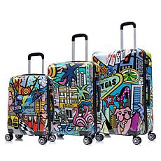 InUSA Prints 3-Piece Lightweight Hardside Luggage Set