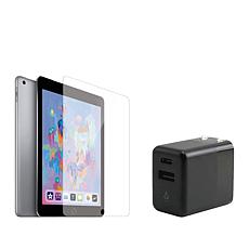 iPad 10.2" Tempered Glass Screen Protector with Dual USB Charger