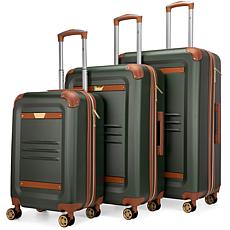 ITALIA Vintage 3 Piece Expandable Retro Luggage Set