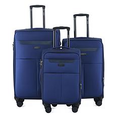 IZOD Liam 3pc  Expandable Softside Luggage Set with Spinners & Lock