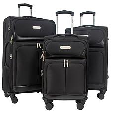 IZOD Ocean 3pc Expandable Luggage Set w/Spinner Wheels & Lock