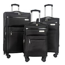 IZOD River 3pc Expandable Luggage Set w/Spinner Wheels & Lock