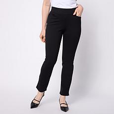 Jaclyn Smith Ankle Pull On Ponte Pant with Side Slits