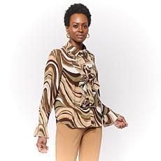 Jaclyn Smith Ruffle-Front Blouse with Camisole