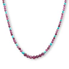 Jay King 18" Ruby and Baja Turquoise Beaded Necklace