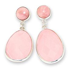 Jay King Australian Pink Opal Sterling Silver Dangle Earrings