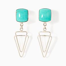 Jay King Baja Turquoise Earrings, Sterling Silver