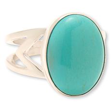 Jay King Baja Turquoise Sterling Silver Oval Solitaire Ring
