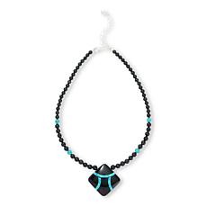 Jay King Black Serpentine and Chilean Turquoise Inlay Necklace