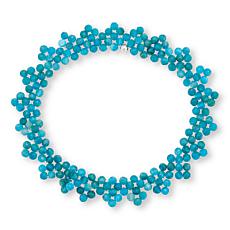Jay King Blue Apatite Bead Woven Stretch Bracelet