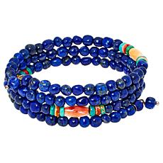 Jay King Blue Lapis and Multigemstone Coil Wrap Bracelet